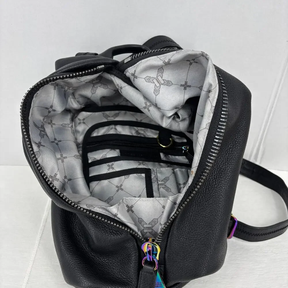 Aimee Kestenberg Tamitha Backpack‎ Black Pebbled Leather Handbag Purse